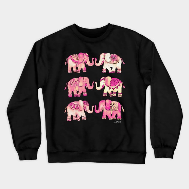 pink elephants Crewneck Sweatshirt by CatCoq